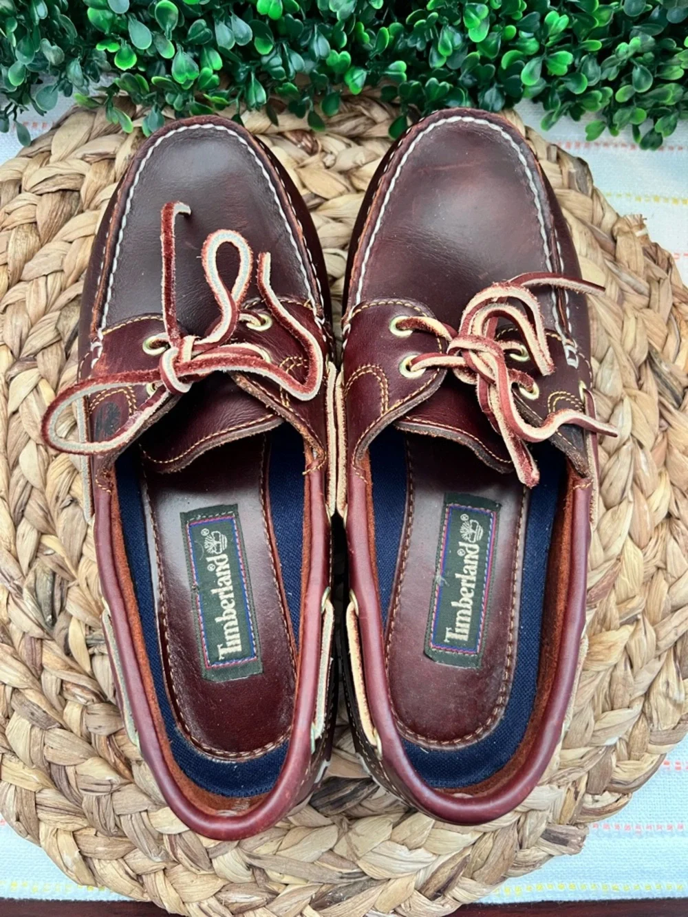 Timberland Women's Amherst 2-Eye Classic Leather Boat Shoes | Size 8 | Rootbeer